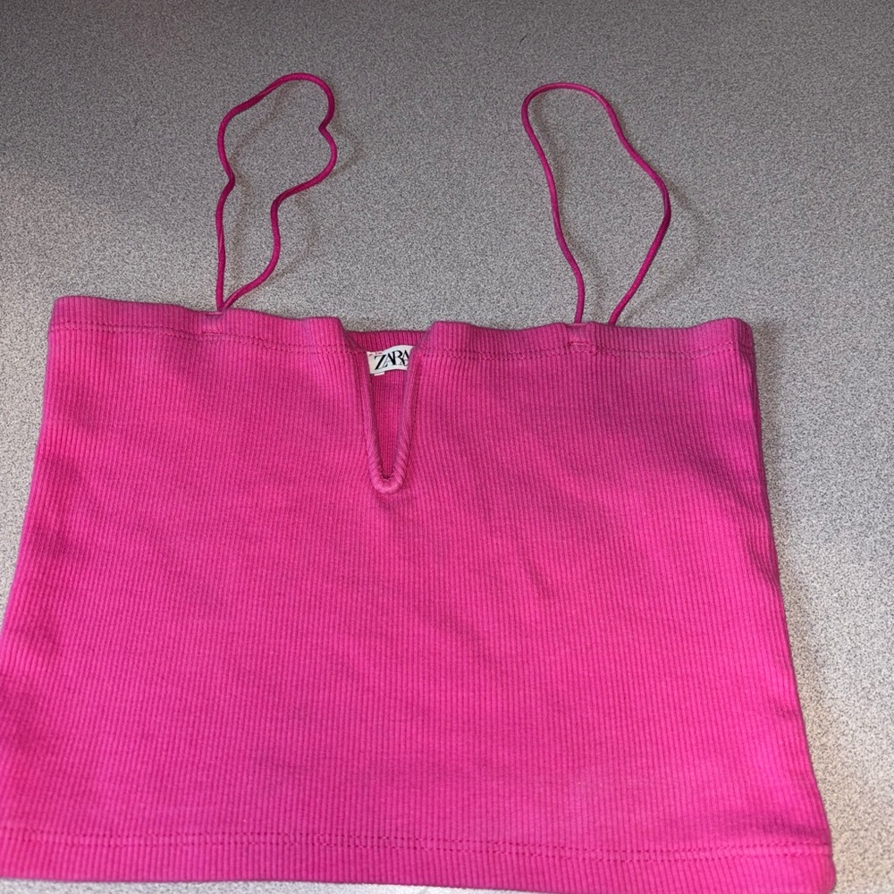 Zara Pink Ribbed Women's Top